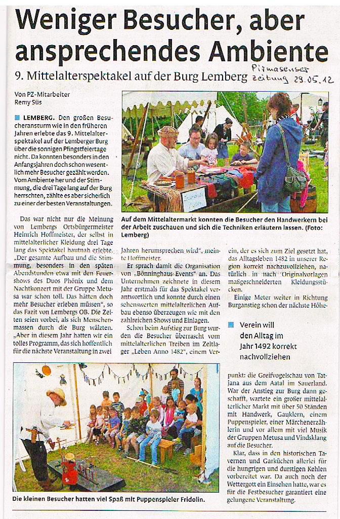 Pirmasenser Zeitung 29.05.2012